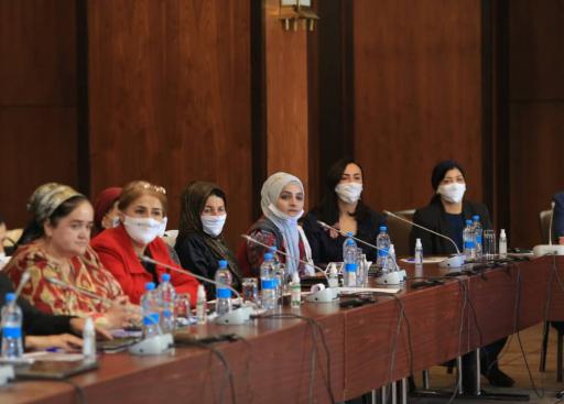 Women attending an event to celebrate International Rural Women Day in Tajikistan
