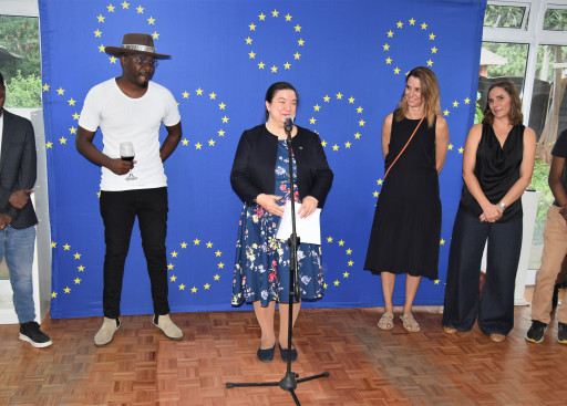 Addressing the crowd