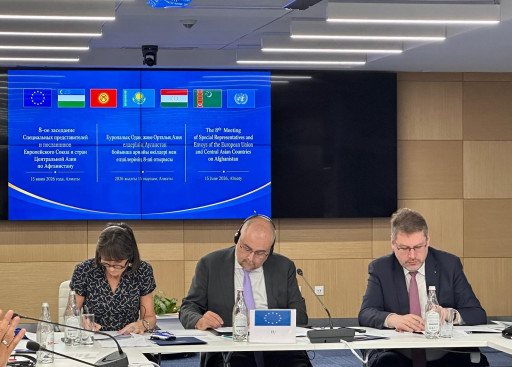 EUSR Eduards Stiprais delivers his statement at the 8th EU – Central Asia Special Envoys for Afghani