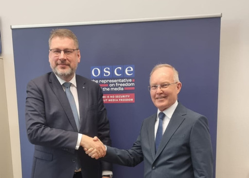 EUSR Eduards Stiprais and Mr Jan Braathu, Representative on Freedom of the Media at OSCE.