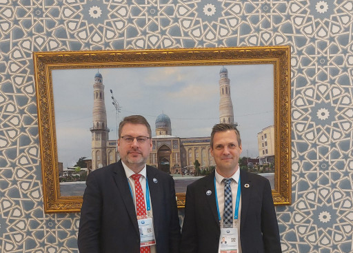 EUSR Eduards Stiprais and Mr Tobias Jung Altrogge, FIAP Secretary General