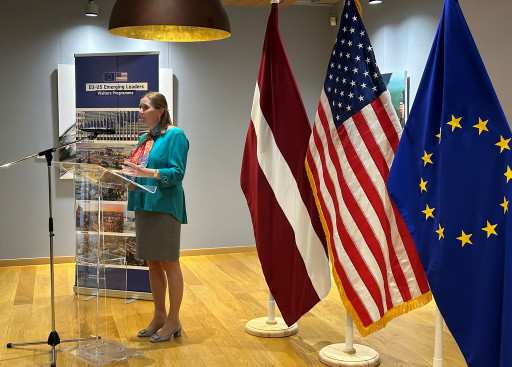 EEAS Managing Director Americas, Delphine Pronk welcoming the visitors in Brussels