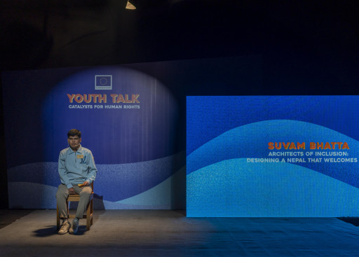 Suvam Bhatta on the stage.