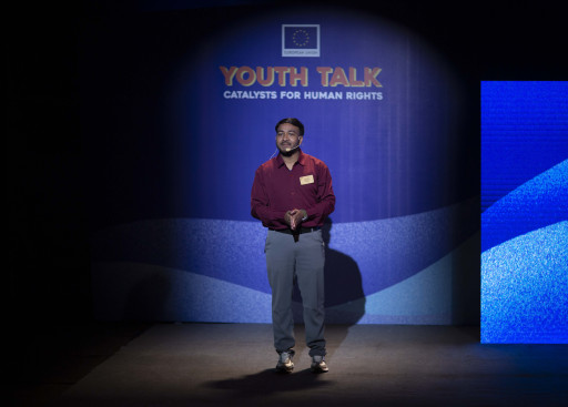 Sagar Sencheuri on the stage.