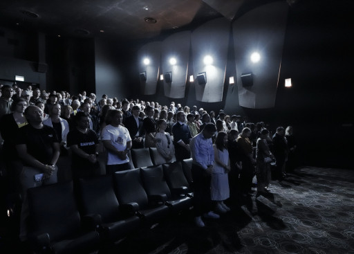 In solidarity: Audience observing a minute of silence