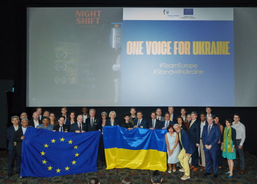 Ambassadors from all continents stand together in solidarity 