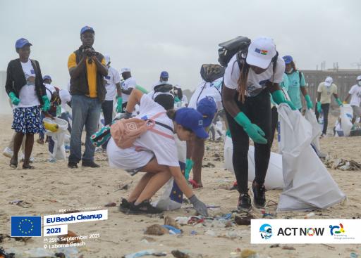 #EUBeachCleanup at Laboma Beach, Accra