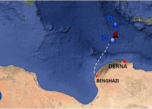 Benghazi route on the map