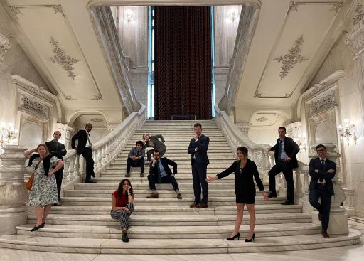 Waiting for a meeting at the Parliament in Bucharest