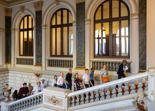 Heading to the meeting at the National Bank of Romania