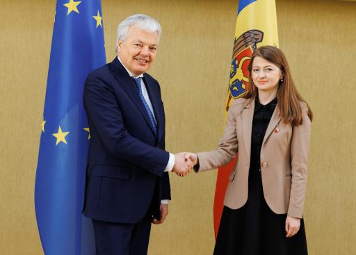 Didier Reynders, EU Commissioner for Justice and Moldovan Minister of Justice, Veronica Mihailov-Moraru