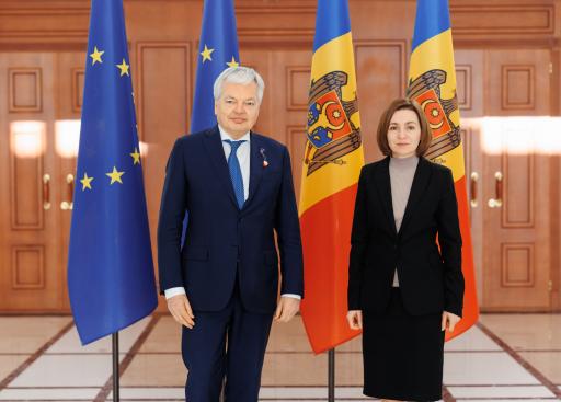 Didier Reynders, EU Commissioner for Justice and Maia Sandu, President of the Republic of Moldova 