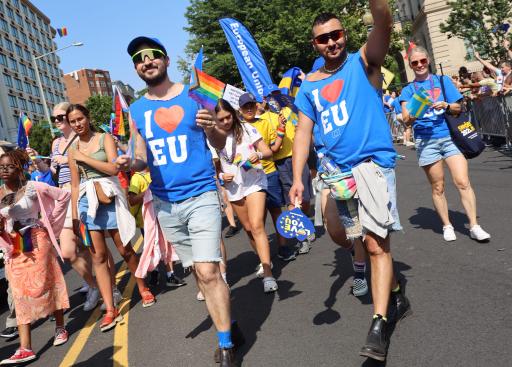 Walkers in the Capital Pride Parade in D.C.