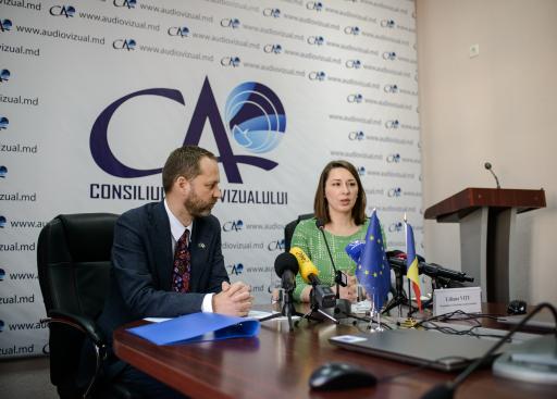 Ambassador Janis Mazeiks with Liliana Vitu, Chair of the Audio-visual Council