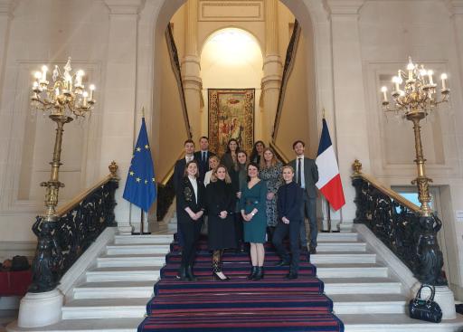 Heading to a meeting at the Ministry for Europe and Foreign Affairs, Paris