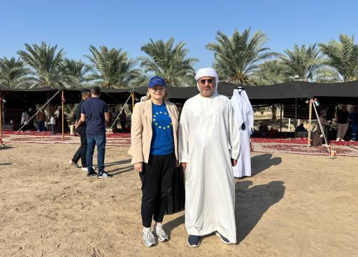 EU Ambassador Anne Koistinen with UAE Ambassador Dr. Matar Hamed Al Neyadi