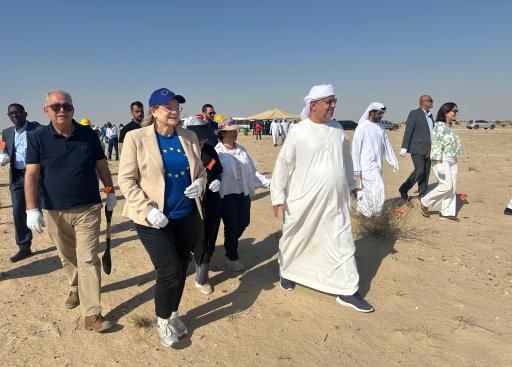 EU Ambassador Anne Koistinen during the tree planting exercise