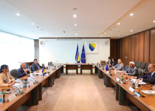 President António Costa with the Chairwoman of the BiH Council of Ministers, Borjana Kristo.