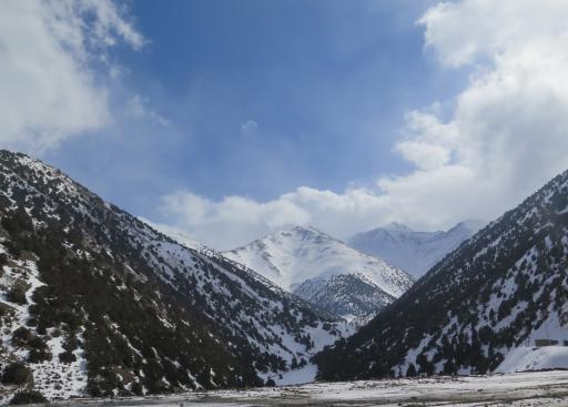 Mountains covered in snow.