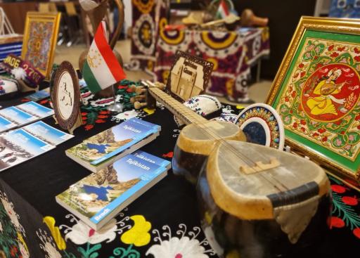 Tajik national instrument, handmade crafts and tourism books