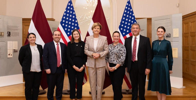 With Latvia's Minister of Foreign Affairs, Baiba Braze, Riga”