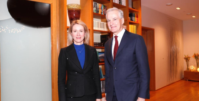 Kaja Kallas, on the left, and Jonas Gahr Støre, Prime Minister of Norway