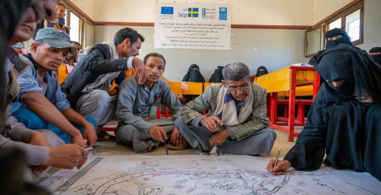 Community members in Hajjah come together to develop community resilience plans, paving the way for 