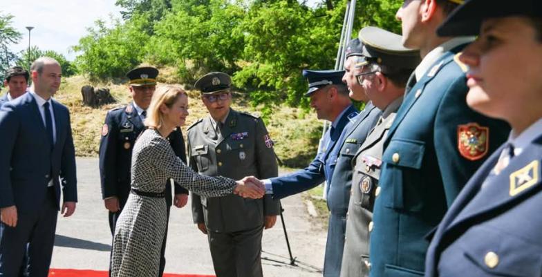 HRVP Meets uniformed officers on parade.