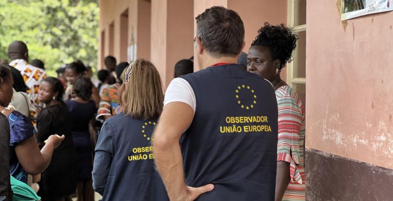 Observers at a polling station