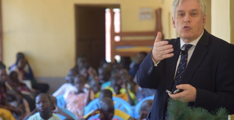 Christian Bader at Juba Orphanage for Europe Day