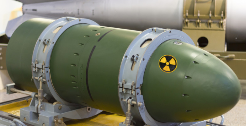 nuclear warhead on stand