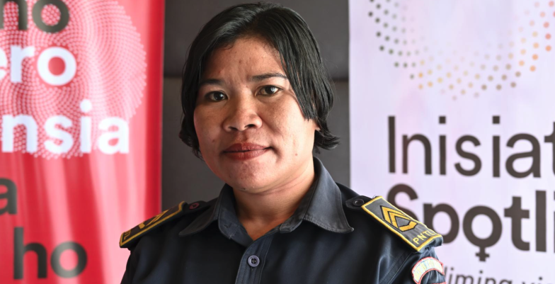 VPU Chief in Manatuto, Ostelinha de Oliveira Carceres, a participant in Spotlight VUP training