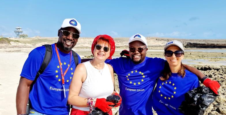 Part of EU Beach Cleanup Team