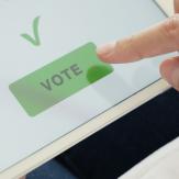 Voting online on tablet