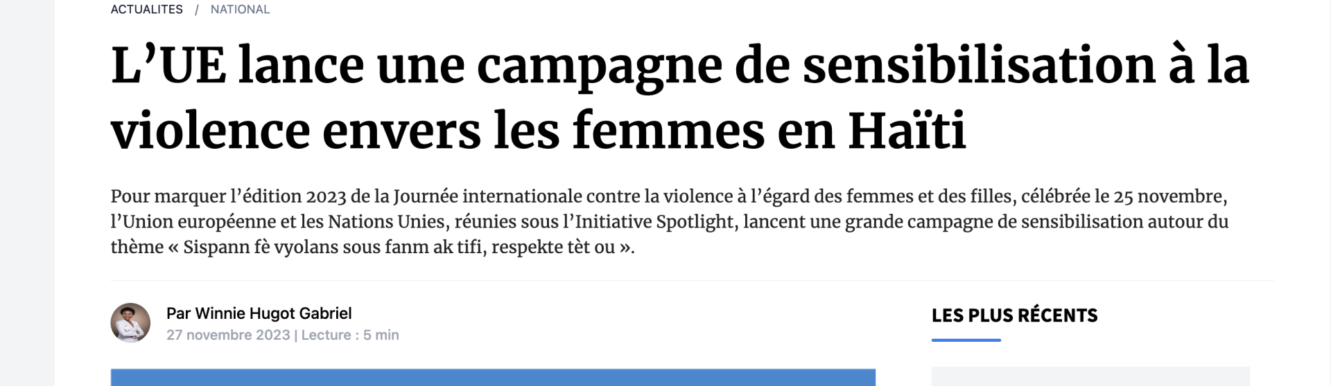 Article de presse