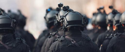 anti terrorism squad with military equipment with special tactical force counter terrorism assault technology