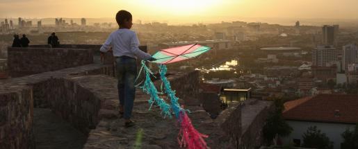 Child rights, child with kite