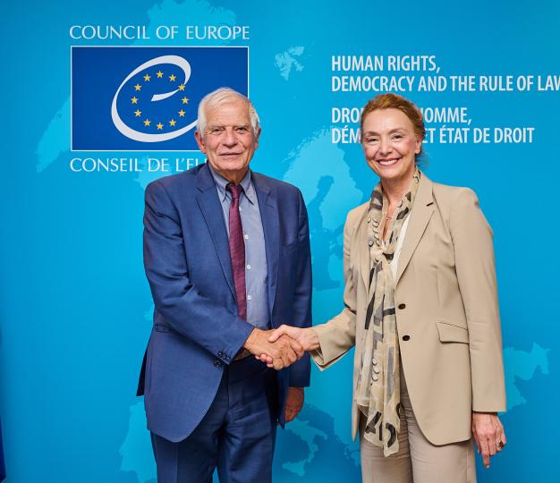 HR/VP Josep Borrell and Council of Europe Secretary General Marija Pejčinović Burić