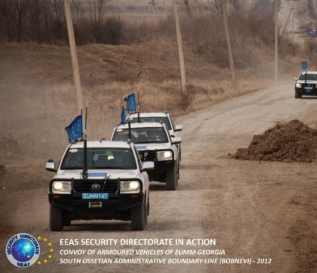 EEAS_Crisis Response_Convoy of armoured vehicles while on field mission