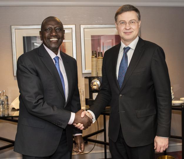 President Ruto with Mr. Valdis Dombrovski