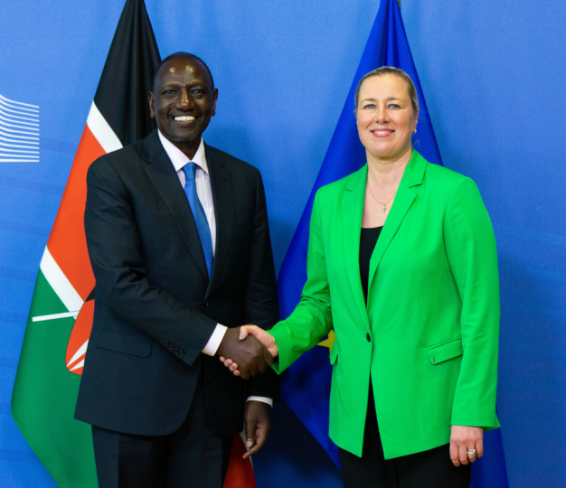 Ms. Jutta Urpilainen, EU Commissioner for International Partnerships with Mr. William Ruto, President of Kenya.