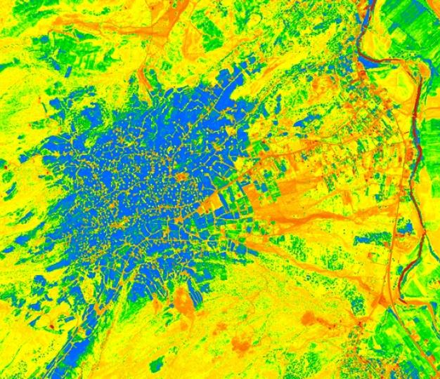 Multi-spectoral image of Earth from space