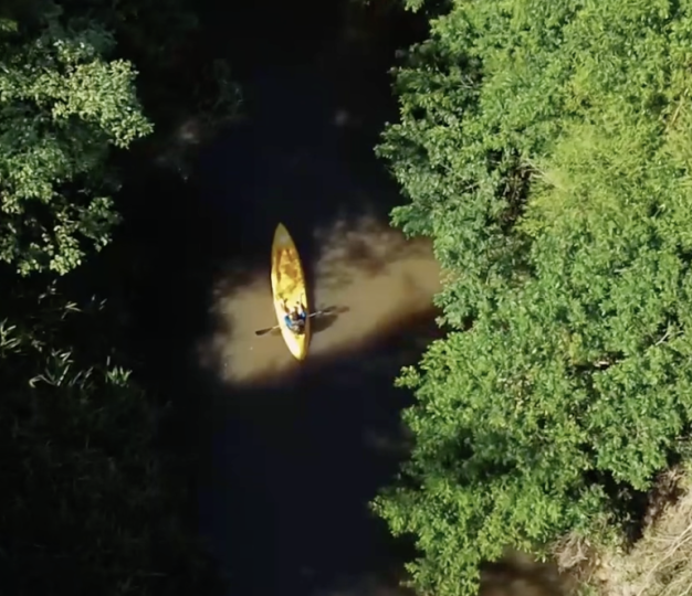 A kayak on a river