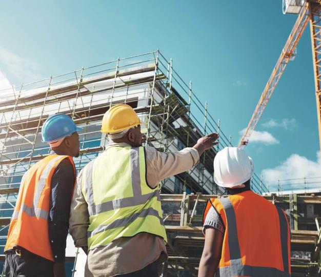 Construction chiefs supervising a site. 