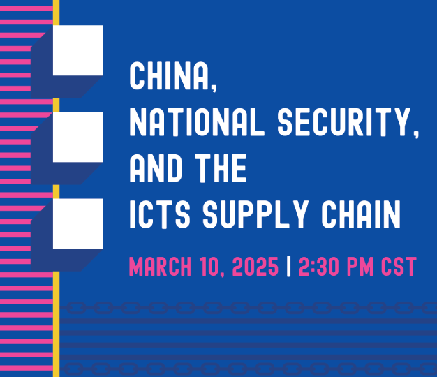 Blue graphic advertising the title, date, and time of an EU@SXSW panel.