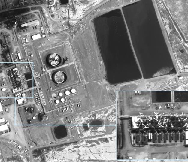 Satellite image of damages at an oil field South Sudan