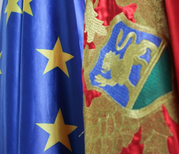 EU and Montenegro flags