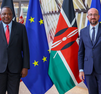President of Kenya Uhuru Kenyatta and President of the EU Coucil Charles Michel